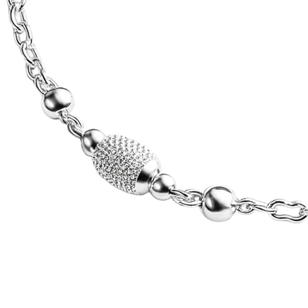 Silver Textured Bead Anklet - Tavshan