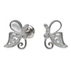 925 Sterling Silver Butterfly Design Stud Earrings with CZ Detailing