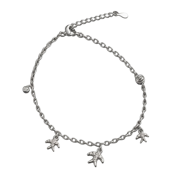Silver Palm Tree Charm Anklet