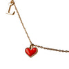 LOVE Charm Necklace in 925 Sterling Silver with Rose Gold Finish & Red Heart