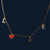 LOVE Charm Necklace in 925 Sterling Silver with Rose Gold Finish & Red Heart - Tavshan