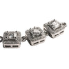 925 Sterling Silver Triple Square Halo CZ Bracelet
