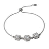 925 Sterling Silver Triple Hexagon Halo CZ Bracelet