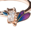 925 Sterling Silver Rose Gold Dragonfly Ring