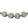 925 Sterling Silver Four-Stone Halo CZ Bracelet