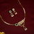 925 Silver Emerald CZ Leaf Motif Necklace Set for Women | Gold-Plated Party & Bridal Jewellery