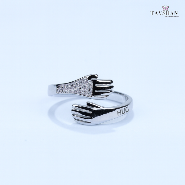 Embrace Hug Me Adjustable Ring - 925 Sterling Silver