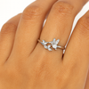 925 Sterling Silver Dragonfly and Floral Ring
