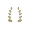 CZ Leaf Drop Ear Cuff / Bluetooth Earring – Gold Plated 925 Sterling Silver
