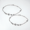 925 Sterling Silver Textured Round Bead Anklet Pair for Women | 925 Sterling Silver Payal - Tavshan
