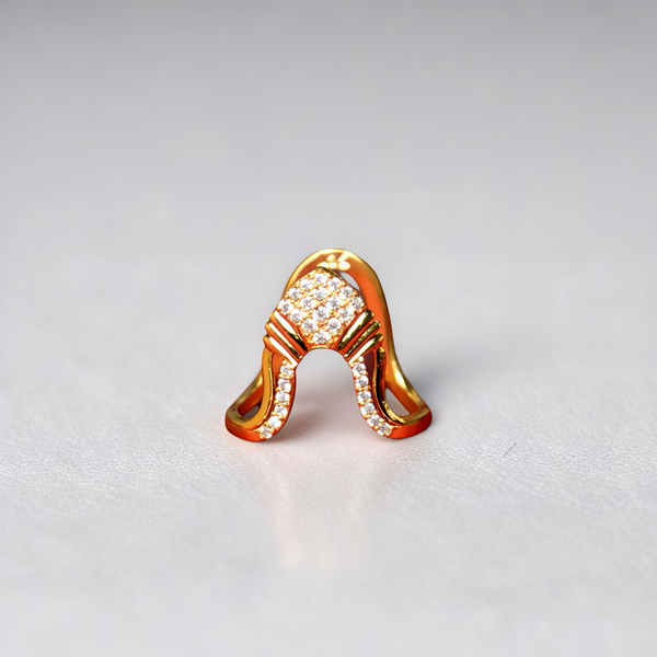 925 Silver Gold-Plated Vanki Ring for Women | CZ Stone Traditional South Indian Jewellery