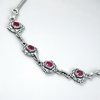 925 Sterling Silver Ruby Floral Anklet Pair for Women | 925 Sterling Silver Payal