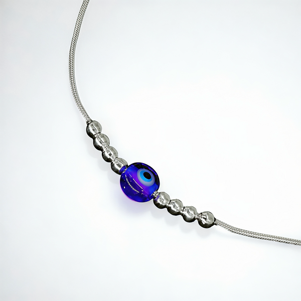 925 Sterling Silver Blue Evil Eye Anklet Pair for Women | 925 Sterling Silver Payal
