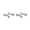 Dual Spark Ruby & CZ Toe Ring – Rhodium Plated 925 Sterling Silver