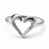 925 Sterling Silver Open Heart Ring for Women – CZ Studded Romantic Heart Design