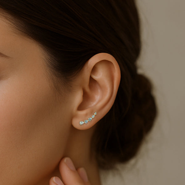 Teardrop CZ Ear Cuff / Bluetooth Earring – Gold Plated 925 Sterling Silver