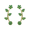 Green Floral Vine Ear Cuff / Bluetooth Earring – Gold Plated 925 Sterling Silver