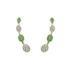 Dual Tone Green & White Stone Ear Cuff / Bluetooth Earring – Gold Plated 925 Sterling Silver