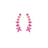 Pink Marquise Floral Vine Ear Cuff / Bluetooth Earring – Gold Plated 925 Sterling Silver