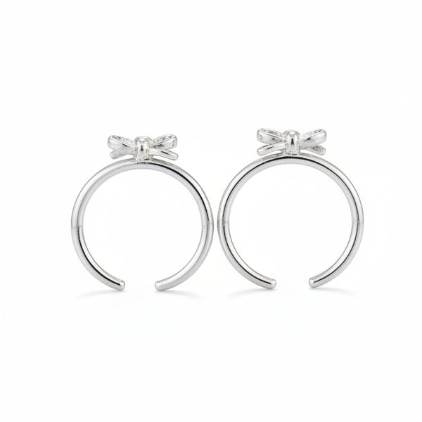 925 Sterling Silver Floral CZ Adjustable Toe Ring | Minimal Flower Silver Bichiya for Women