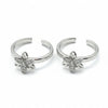 925 Sterling Silver Floral CZ Adjustable Toe Ring | Minimal Flower Silver Bichiya for Women