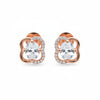 925 Sterling Silver Rose Gold Clover Stud Earrings with Cubic Zirconia | South Screw Back | Elegant Everyday Jewelry - Tavshan