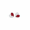 925 Sterling Silver Red & White Heart Stud Earrings with Enamel | South Screw Back | Cute Romantic Everyday Jewelry - Tavshan