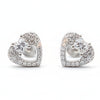 925 Sterling Silver Sparkling Heart Stud Earrings with Cubic Zirconia | South Screw Back | Elegant Everyday Jewelry - Tavshan
