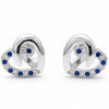 925 Sterling Silver Infinity Heart Stud Earrings with Blue & White Cubic Zirconia | South Screw Back | Elegant Everyday Jewelry - Tavshan
