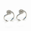 925 Sterling Silver Floral CZ Toe Rings | Adjustable Bichiya Pair | Tavshan