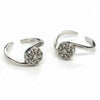 925 Sterling Silver Floral CZ Toe Rings | Adjustable Bichiya Pair | Tavshan