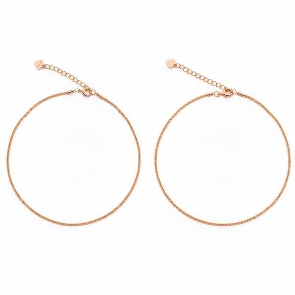 Rose Gold Wheat Chain Anklet | 925 Sterling Silver Payal