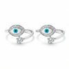 925 Sterling Silver Evil Eye Toe Ring | BIS Hallmarked CZ adjustable Bichiya Pair