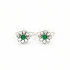 925 Sterling Silver Oxidised Floral Toe Ring with Green Stone | BIS Hallmarkedadjustable Bichiya Pair