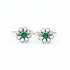 925 Sterling Silver Oxidised Floral Toe Ring with Green Stone | BIS Hallmarkedadjustable Bichiya Pair