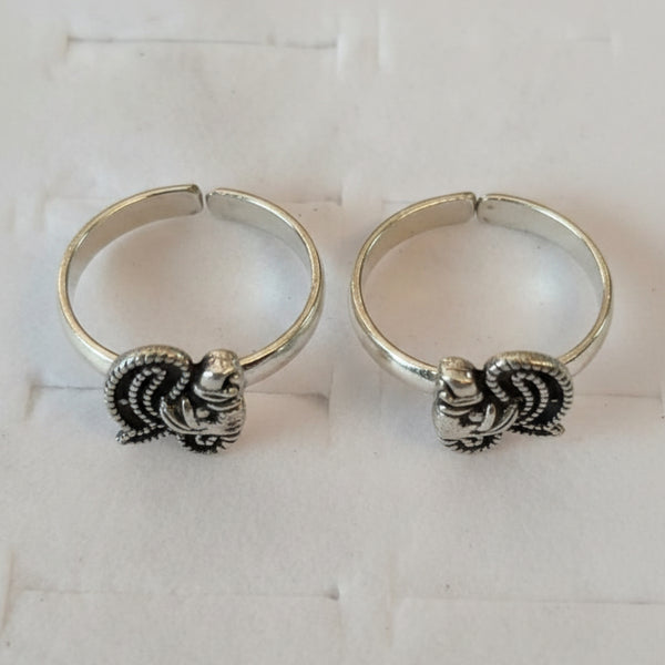 925 Sterling Silver Oxidised Toe Ring | Antique Bichiya for Women
