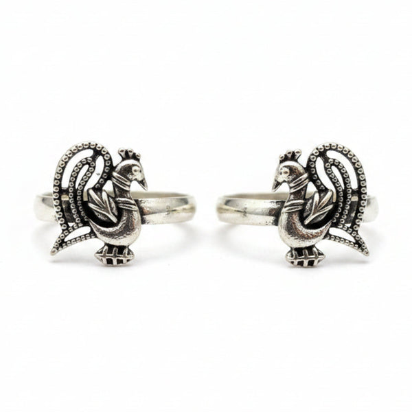 925 Sterling Silver Oxidised Toe Ring | Antique Bichiya for Women