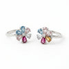 925 Sterling Silver Colour Stone Toe Ring | BIS Hallmarked adjustable Bichiya