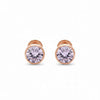 CZ Solitaire Earrings | Pure 925 Silver Rose Gold Finish BIS Hallmarked | Tavshan