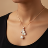 Abalone Butterfly Pearl Necklace – Model Shot
