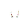 CZ Ruby & White Star Cluster Ear Cuff / Bluetooth Earring – Gold Plated 925 Sterling Silver