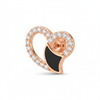 Black Enamel Heart Stud – 45 Degree Angle