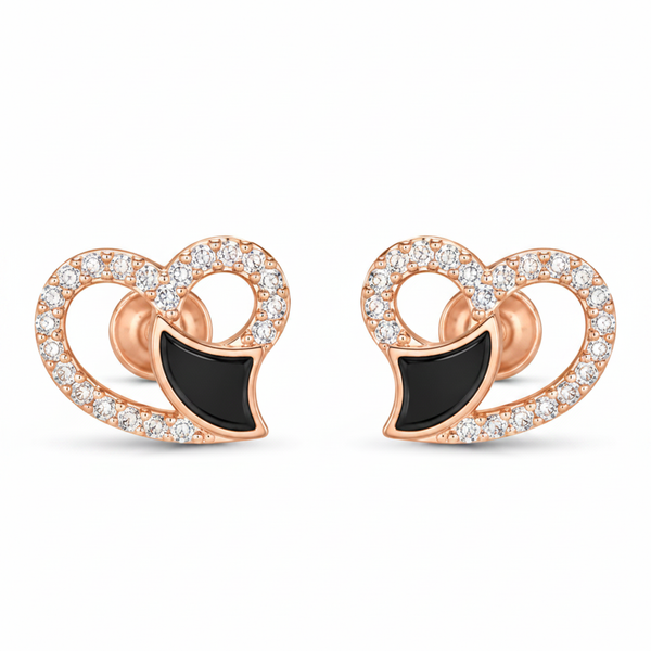 Black Enamel Heart Stud – Hero