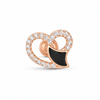 Black Enamel Heart Stud – Side Angle