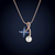 Blue CZ Pearl Necklace - Clean Studio on Midnight Navy