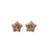Rose Gold Knot Stud Earrings with Baguette Zircon - 925 Sterling Silver