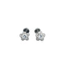 925 Sterling Silver Flower Stud Earrings with Zircon Center Stone