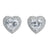 925 Sterling Silver Heart-Shaped CZ Halo Stud Earrings
