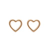 925 Sterling Silver Open Heart Rose Gold Stud Earrings