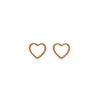 925 Sterling Silver Open Heart Rose Gold Stud Earrings